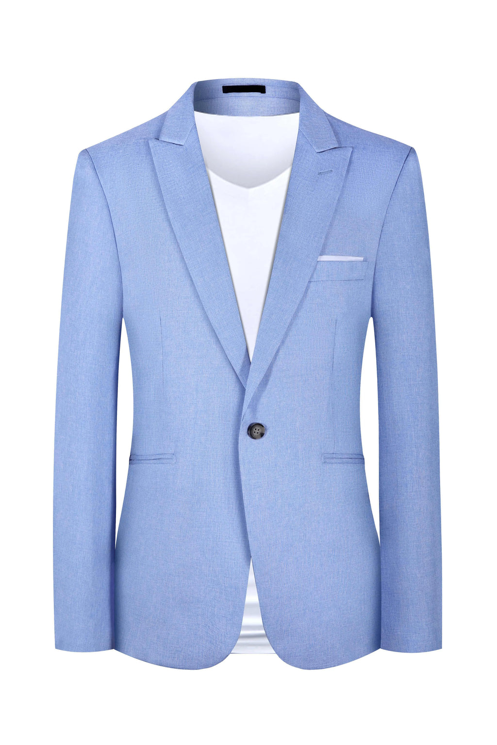 Men's light blue and pink Western-style casual suit with Asian sizing for spring and summer seasons