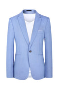 Men's light blue and pink Western-style casual suit with Asian sizing for spring and summer seasons