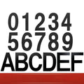 Black stainless steel sticky house number sign with 7.5cm waterproof numbers and letters for door