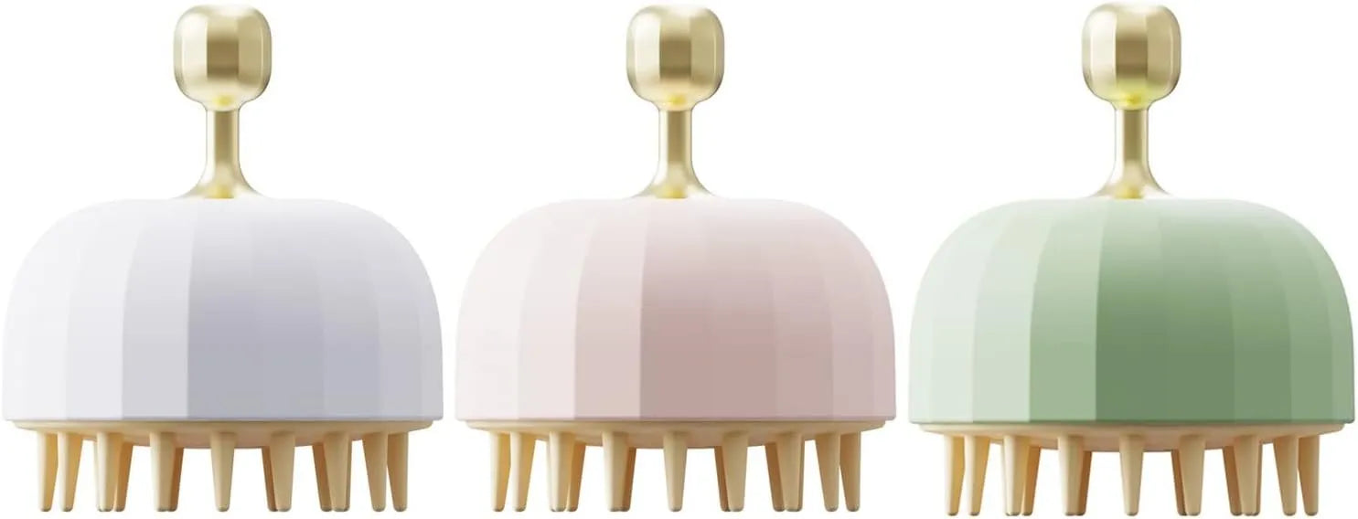 Green pink or white pet bath massage brush with soft silicone bristles and drain holes for dog and cat washing