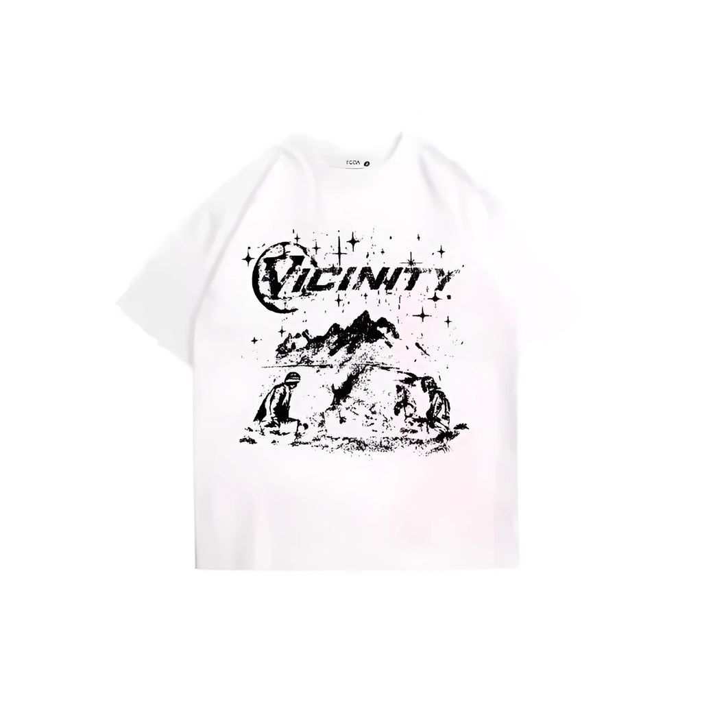 Men's retro hip hop graphic print T-shirt in polyester fabric available in multiple sizes