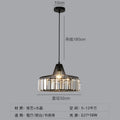 Modern crystal chandelier droplight with LED lights in black or gold finish, available in 18cm, 25cm, and 32cm sizes.