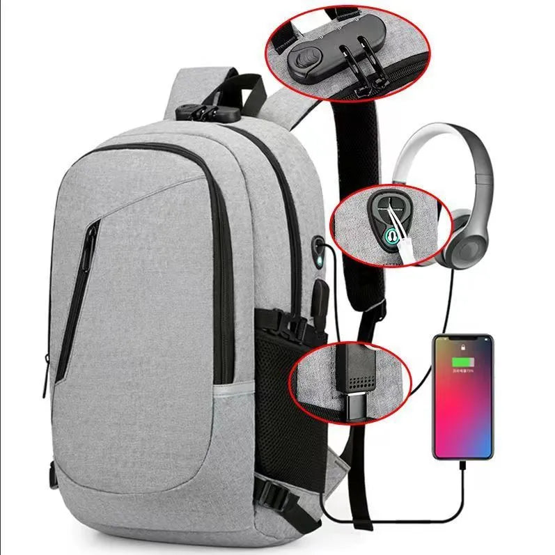 35L Oxford cloth computer backpack in street trend design with wear-resistant construction