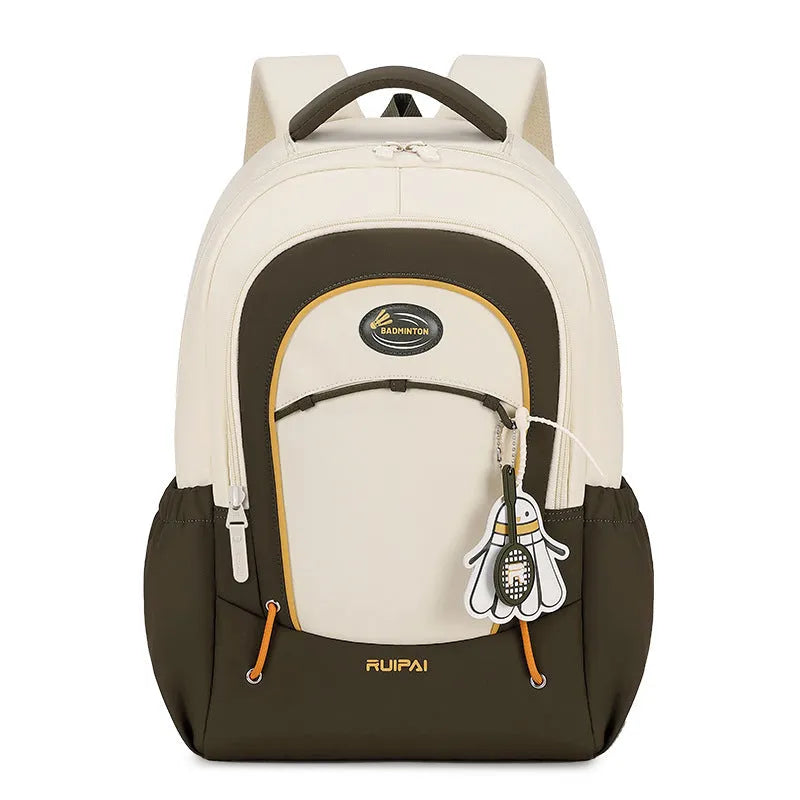 Lightweight travel backpack with curved shoulder straps in cherry blossom pink colour