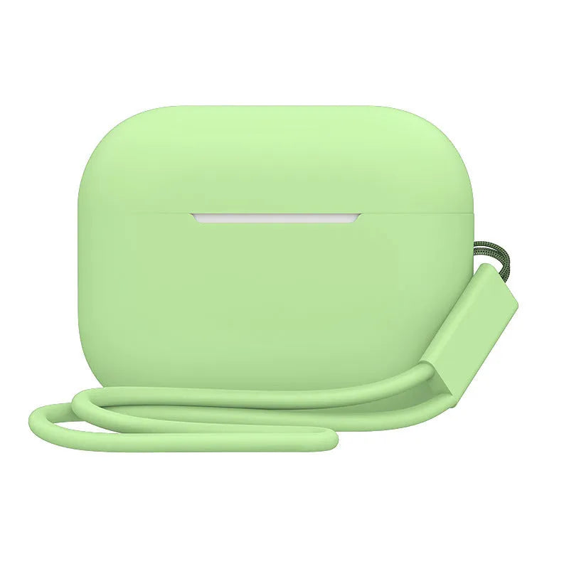 AirPods Pro 2 silicone protective case with lanyard attachment in various solid colours