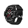 T6 Tactical Rugged Smart Watch with black or green anti-sweat strap on wrist, showing 1.3-inch screen.