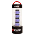 Silicone racquet hand rubber buckle in seven colour options on a sports background