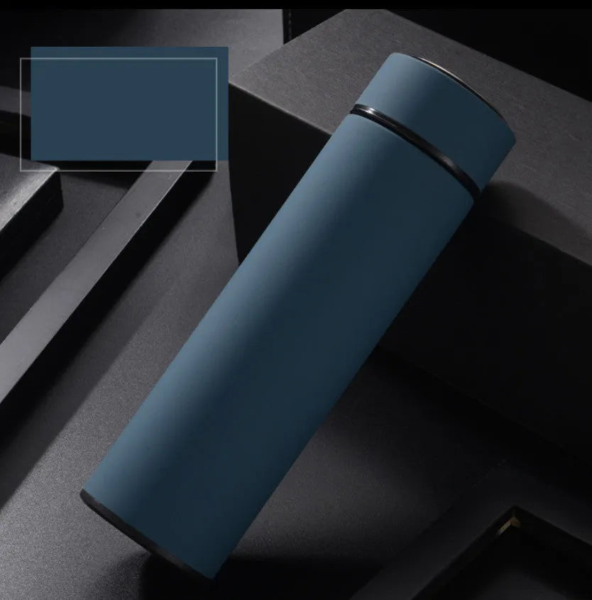 450ml stainless steel vacuum insulated water bottle in black, red, gold, or blue colour.