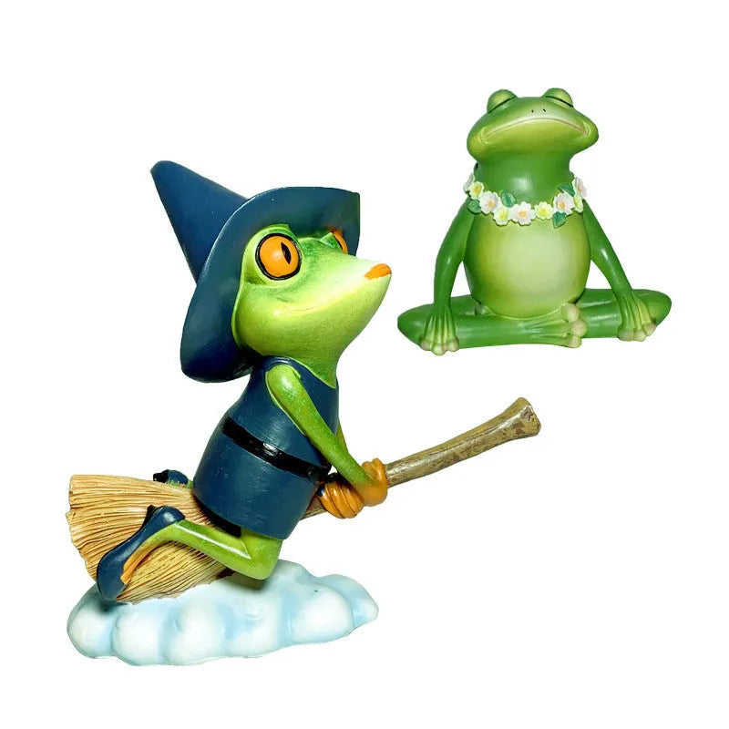 European style magic yoga frog decoration in RDW123 colour, a plastic and resin micro landscape ornament.