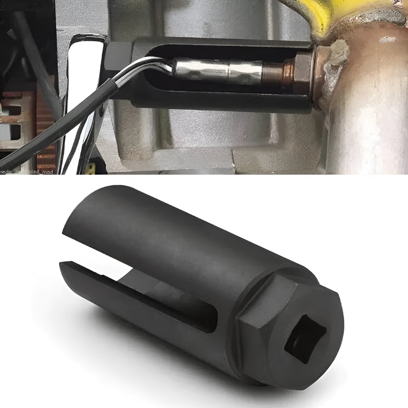 Black chromium vanadium steel oxygen sensor sleeve for 22mm applications