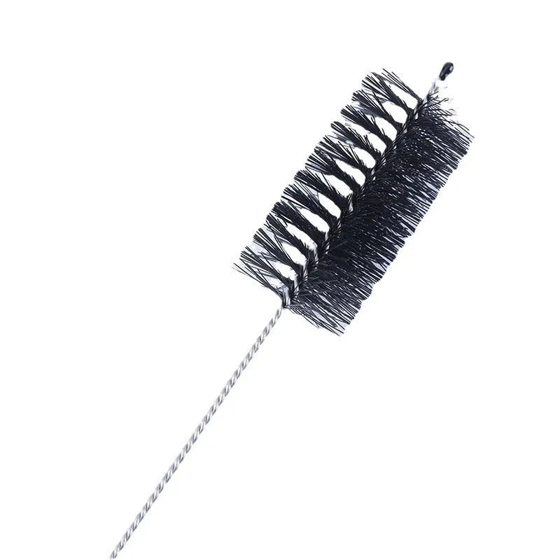 Nylon cleaning brush set with stainless steel handles for straw and bottle cleaning