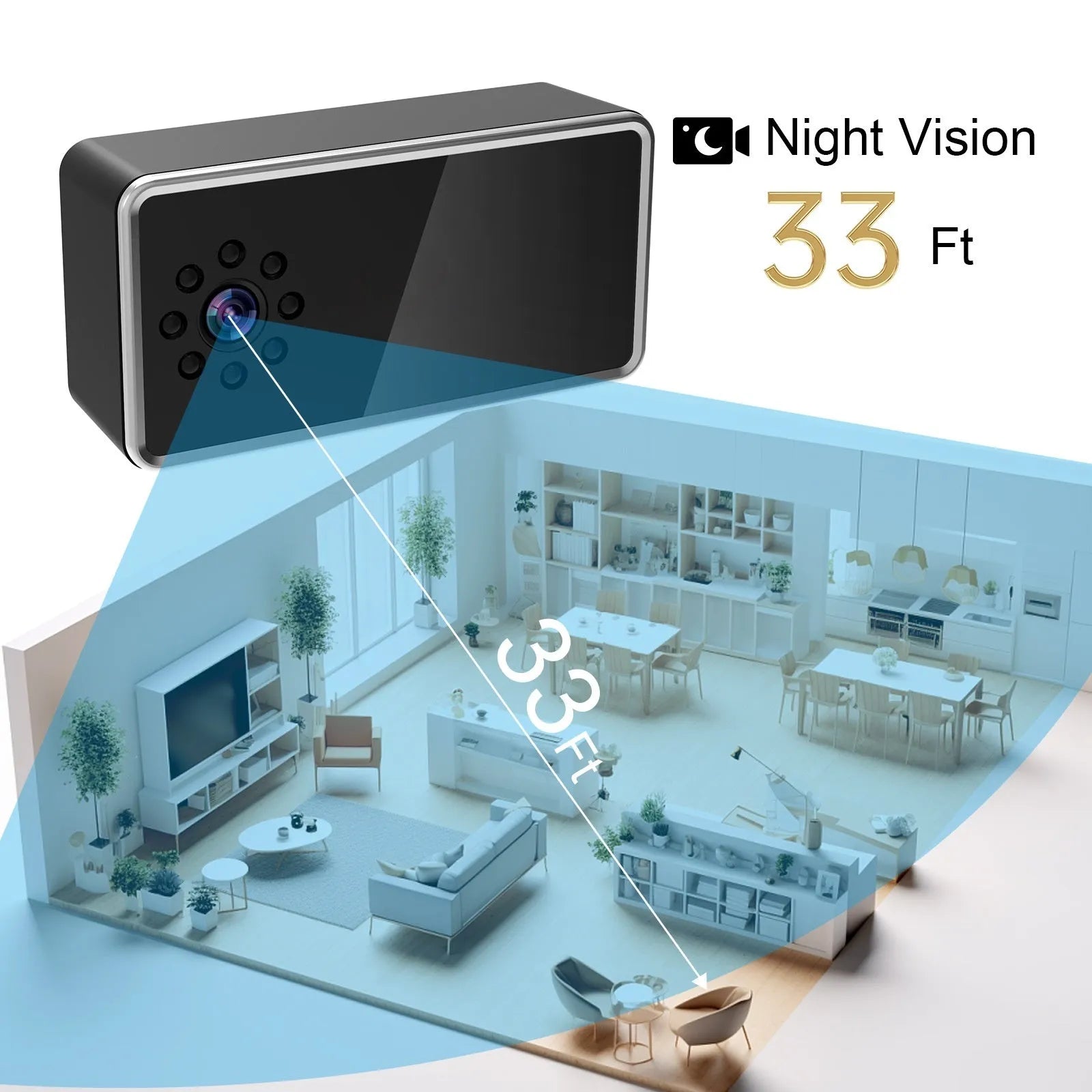 Wireless HD Z21 surveillance camera with night vision and alarm detection features