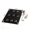 American-style metal car licence plate frame with an integrated central trailer hook.