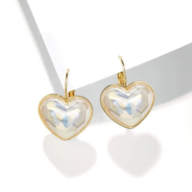 Gold alloy women's ear clip with summer love design and clip-on mechanism