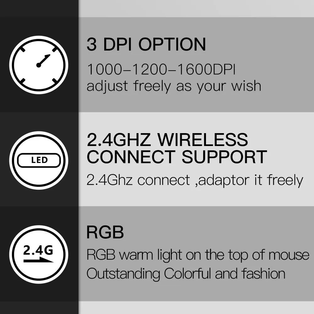 M618C black and white vertical ergonomic wireless computer mouse with RGB lighting