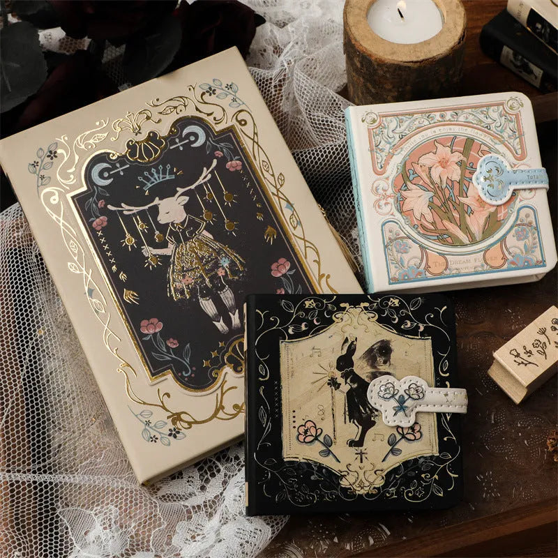 THALO Retro Art A5 notebook with choice of gothic style covers, showing 11.6cm by 16.5cm size.