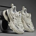 Breathable mesh casual sneaker for men with cross shoulder straps, low top, flat heel, available in black white beige sizes 39-44