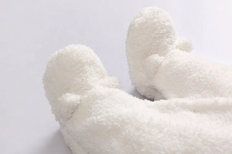 Cotton padded baby jumpsuit with lamb design in marrón, pink, or white colour