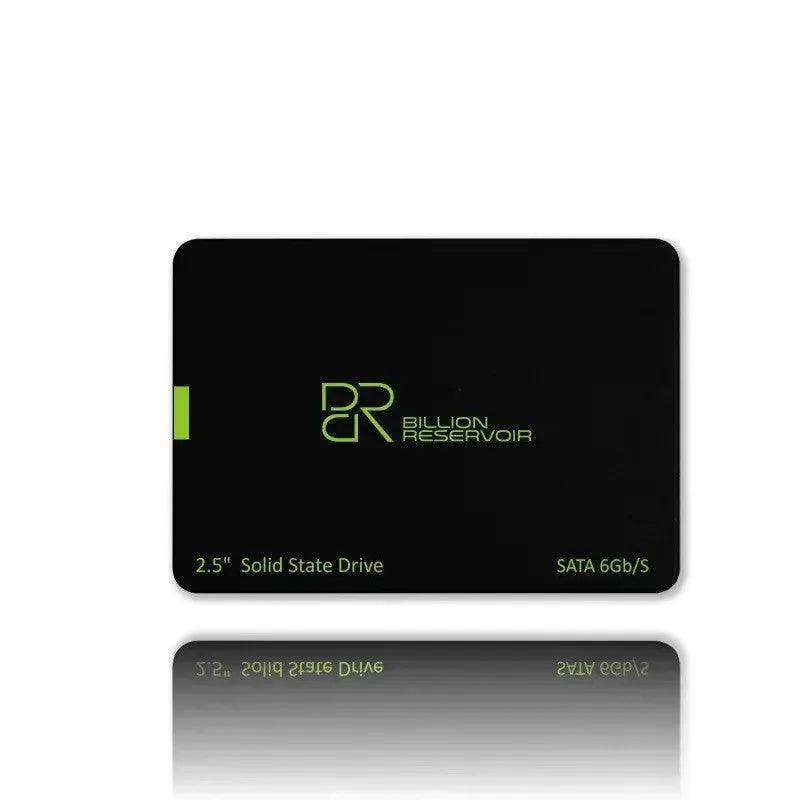 Black 2.5-inch SATA solid state drive showing five capacity options from 128GB to 2TB.