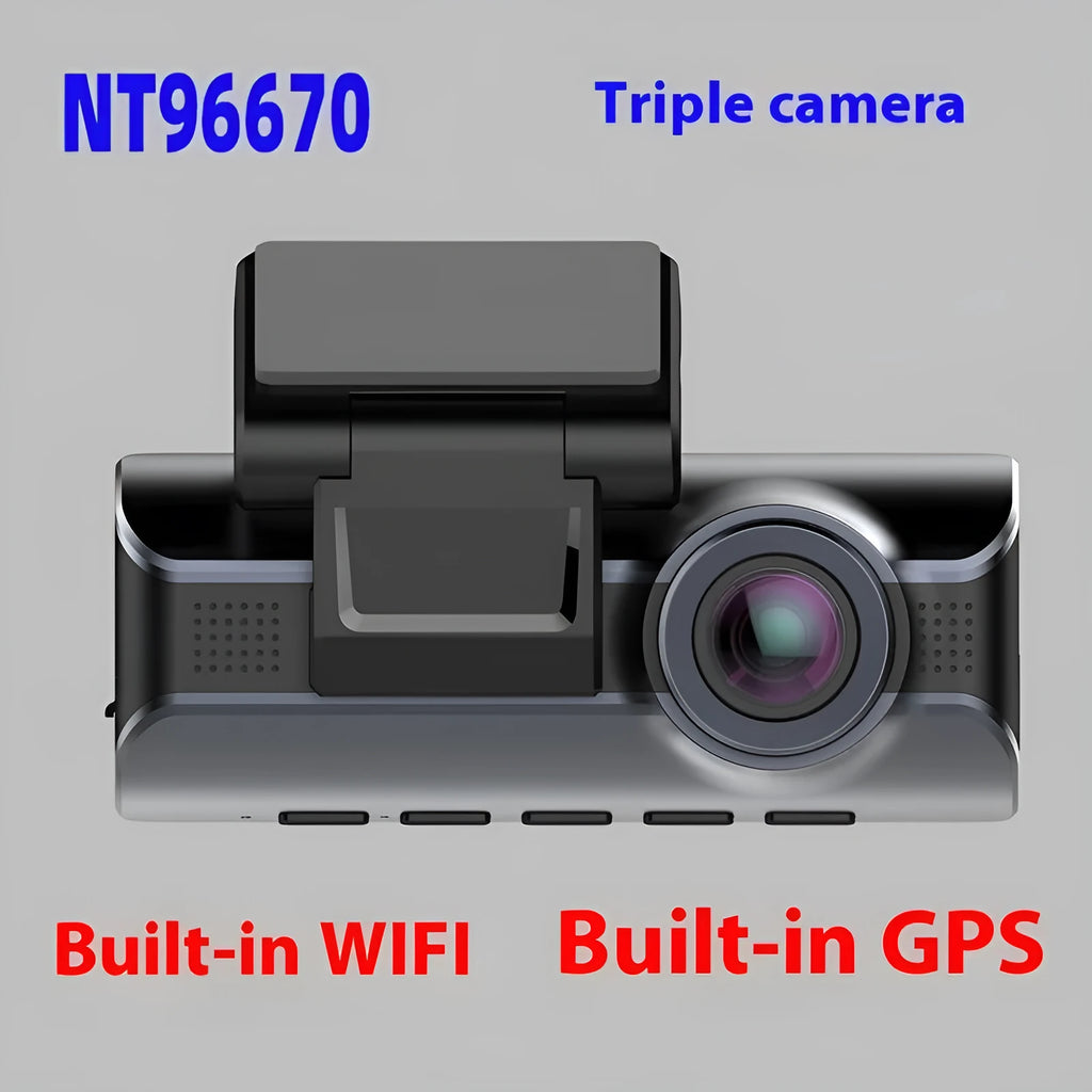 2K driving recorder with front and rear cameras, 3 inch screen, WIFI and GPS functions