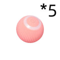 Green or pink 43mm automatic rolling ball cat toy with intelligent obstacle avoidance on a hard floor