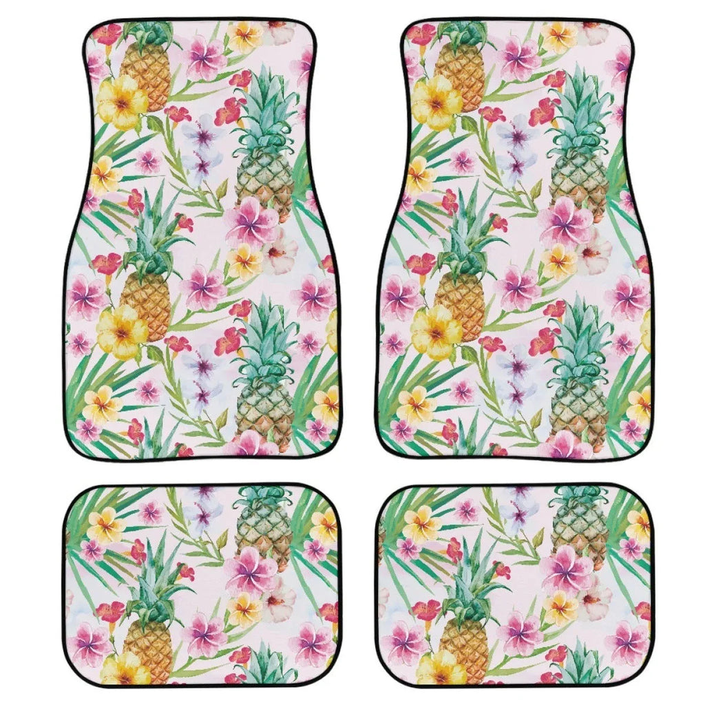 Black printed rubber car floor mats, a four-piece set with a 20mm thick waterproof lining.