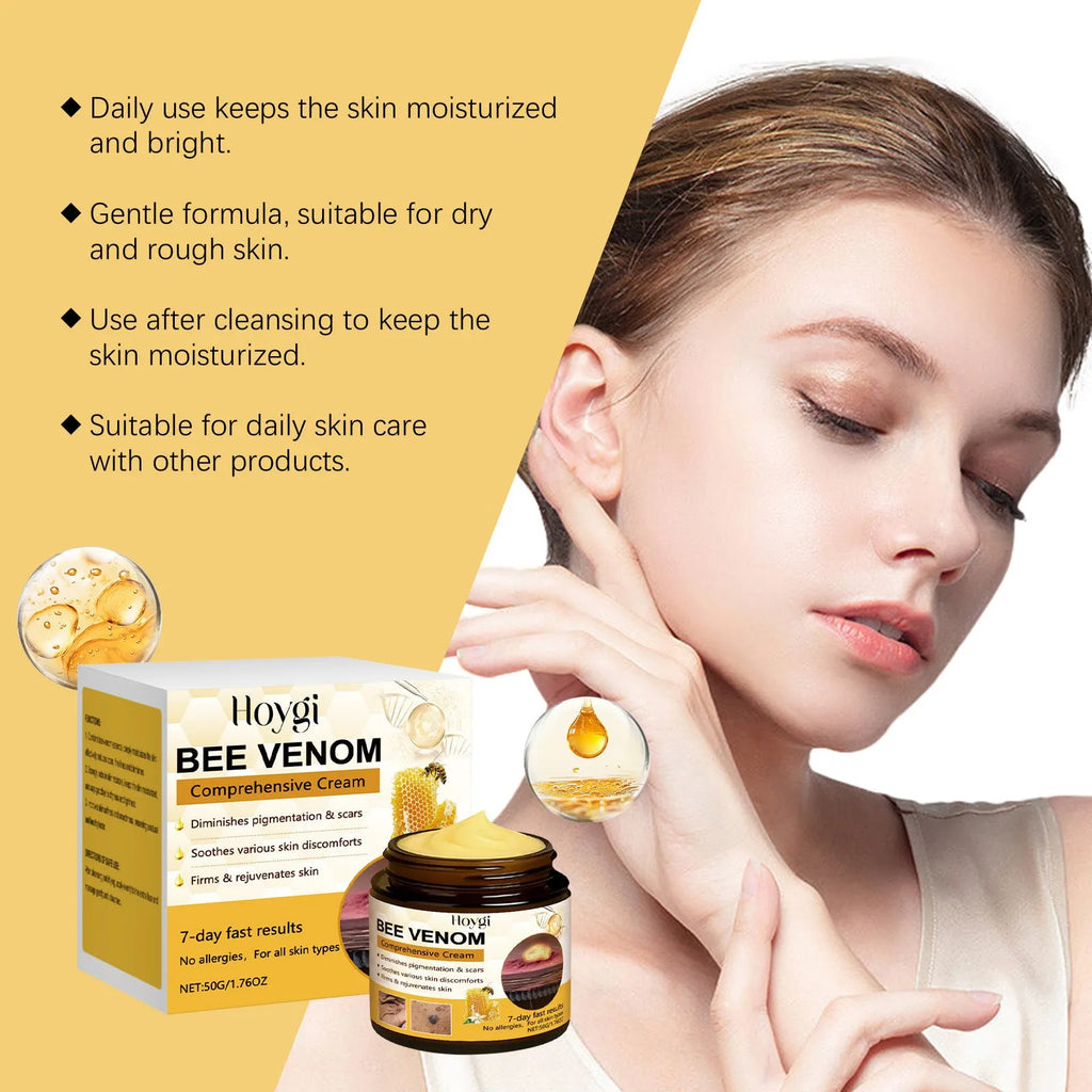 50g container of neck cream with hyaluronic acid, collagen and bee venom formulation