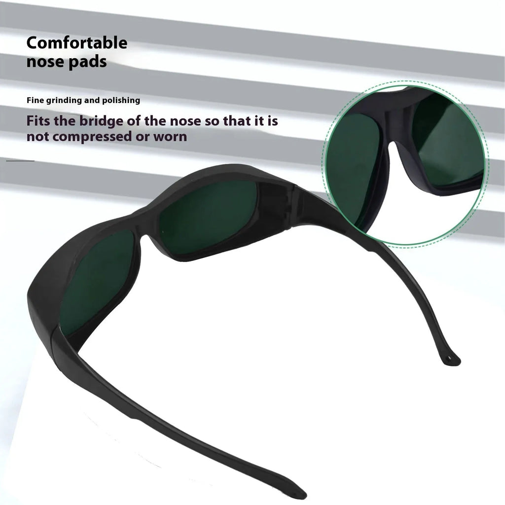 200-2000nm wavelength laser welding protection goggles with polycarbonate construction and protective cloth
