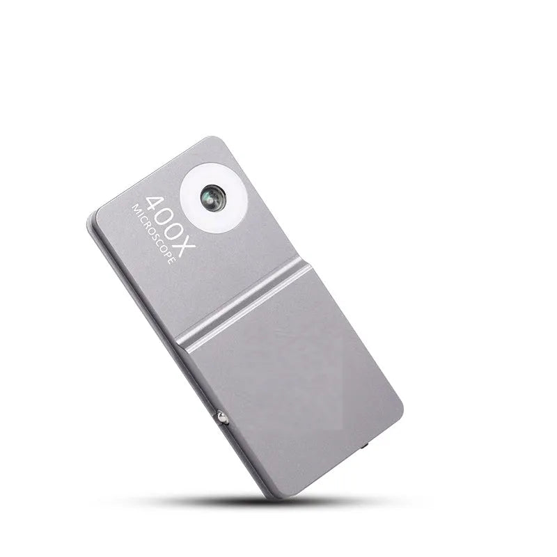 Black silver aluminium alloy and TPU mobile phone microscope lens with 400X magnification for iPhone compatibility