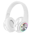 Black wireless Bluetooth gaming headset with head-mounted design showing e-sports features