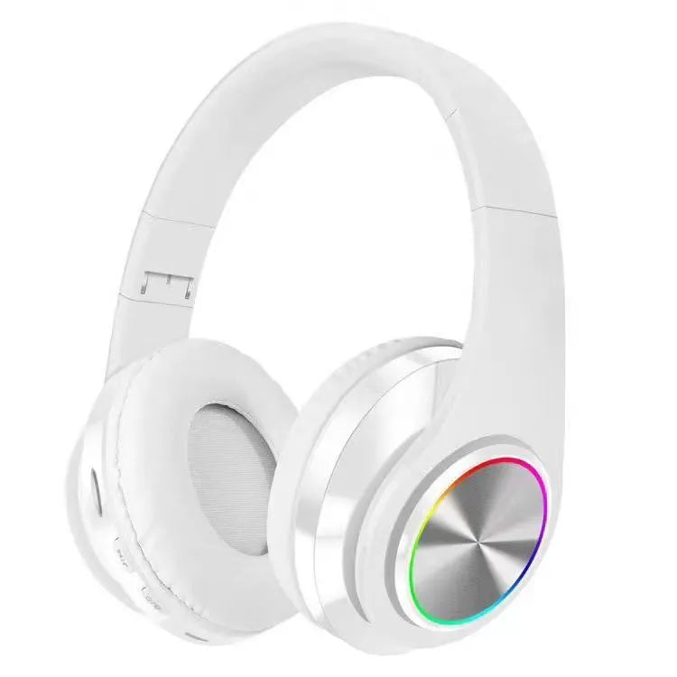 Black wireless Bluetooth gaming headset with head-mounted design showing e-sports features