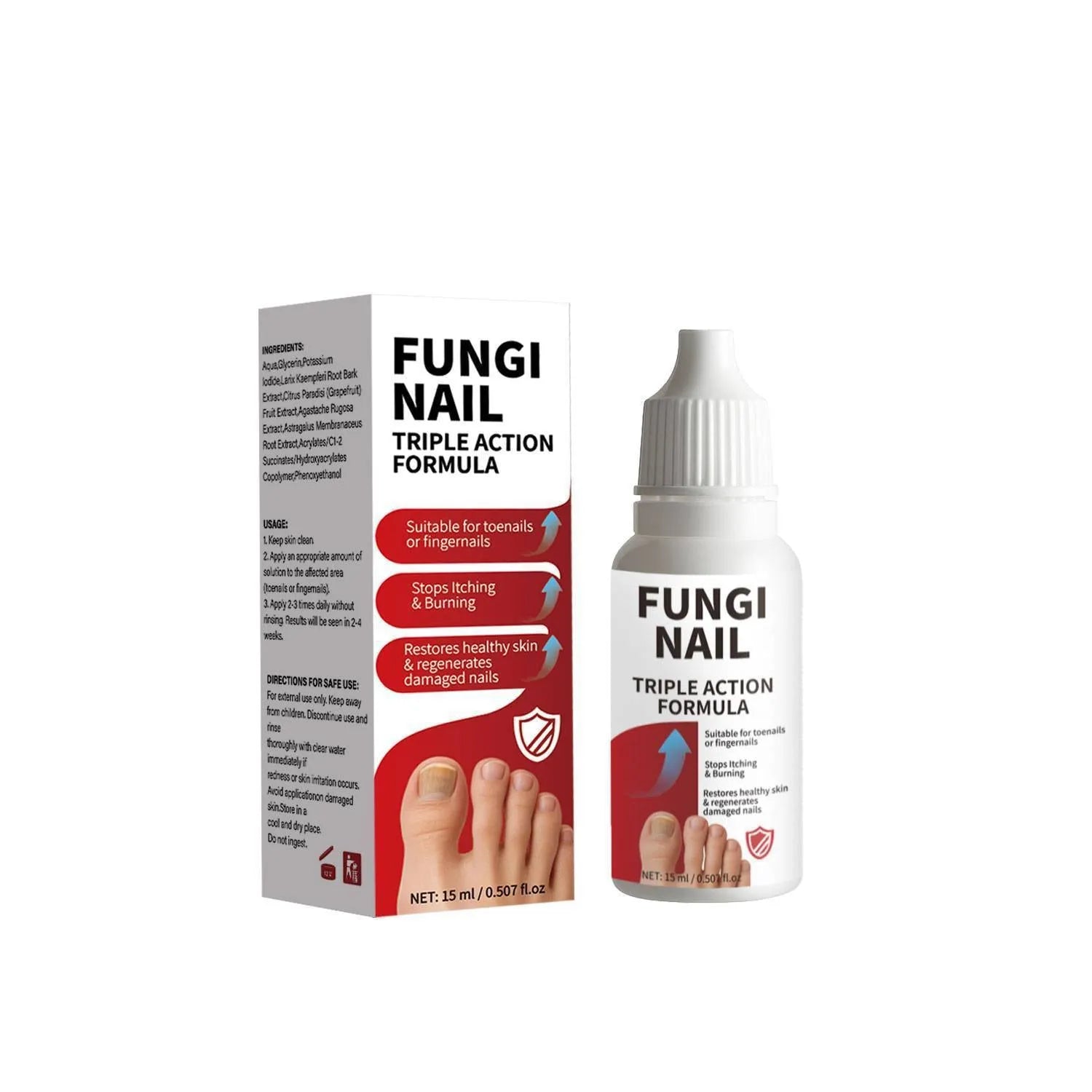 15ml bottle of anti-fungal nail repair solution for damaged nails