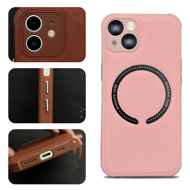 Magnetic TPU phone case for iPhone 14 with MagSafe, back cover in solid black colour