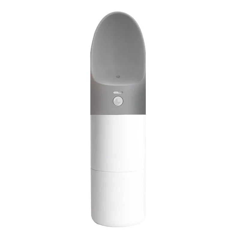 Moestar Rocket pet drinking cup in white grey colour with 270ml capacity and one-button lock