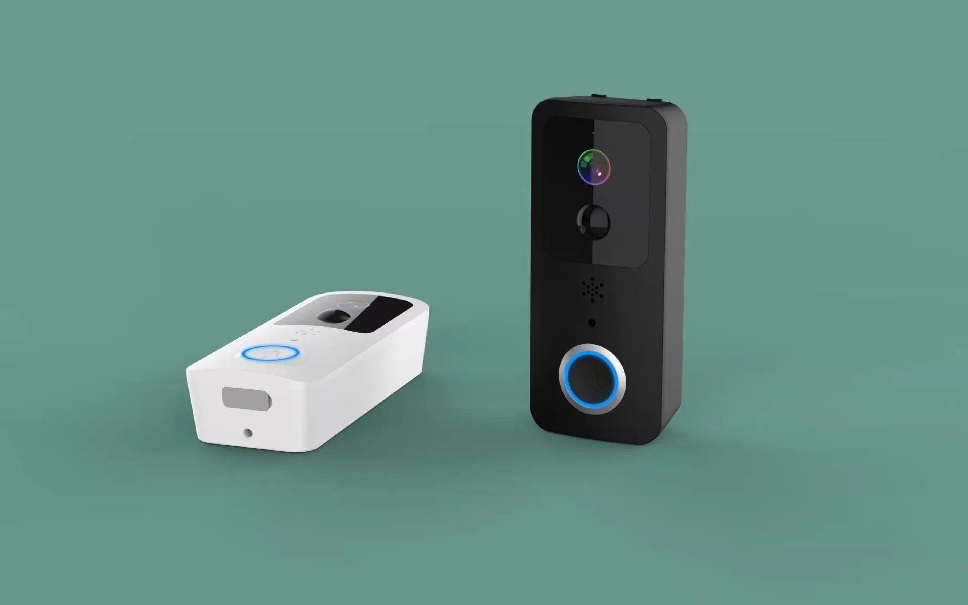 Black and white waterproof smart visual doorbell with camera for remote intercom