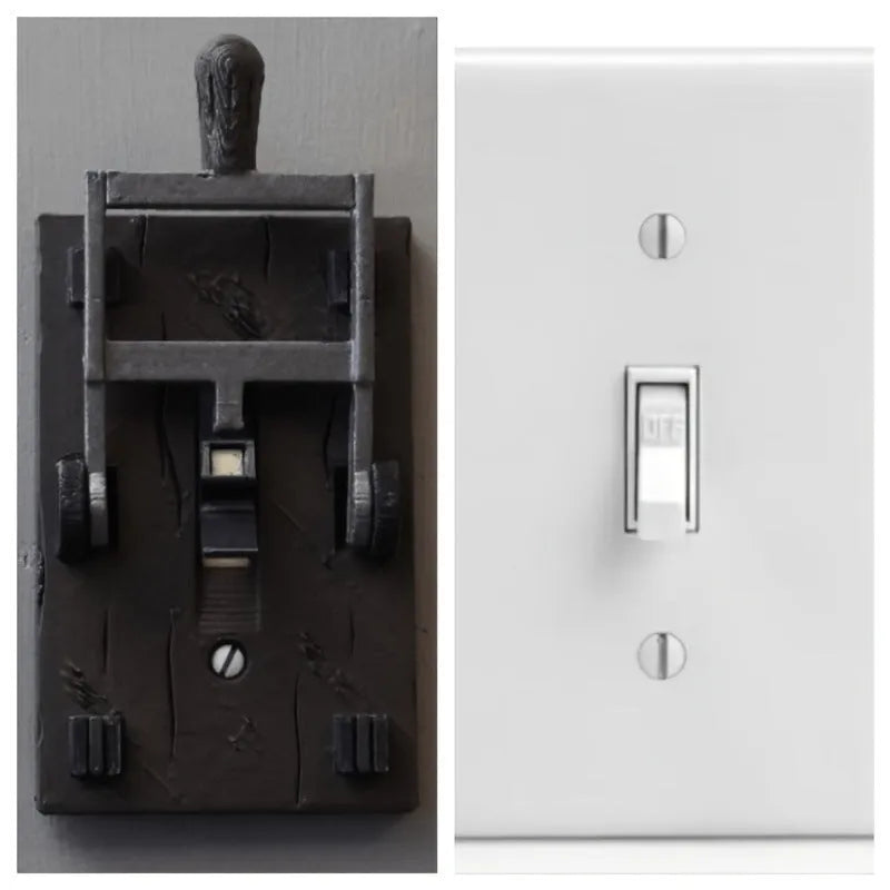 Retro decorative wall switch plate with mechanical switch and creative holiday decoration design