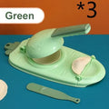 Manual plastic dumpling press tool with ergonomic handle and hanging hole for storage.