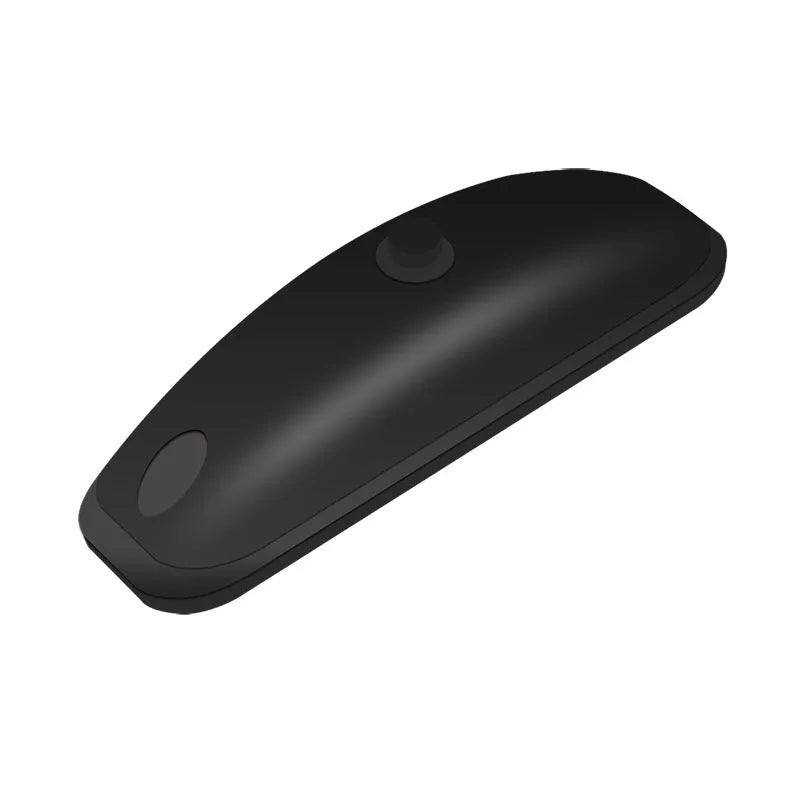 Black and white remote-controlled vehicle anti-collision strobe light with USB charging cable on a table