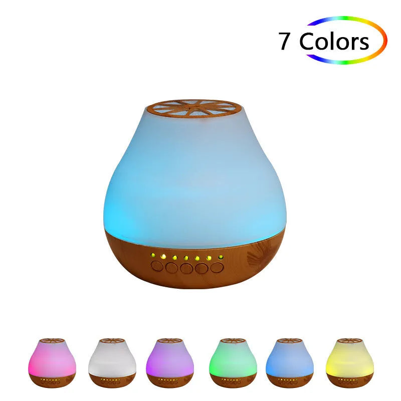 Wood grain finish USB aroma diffuser with colourful lights for essential oils