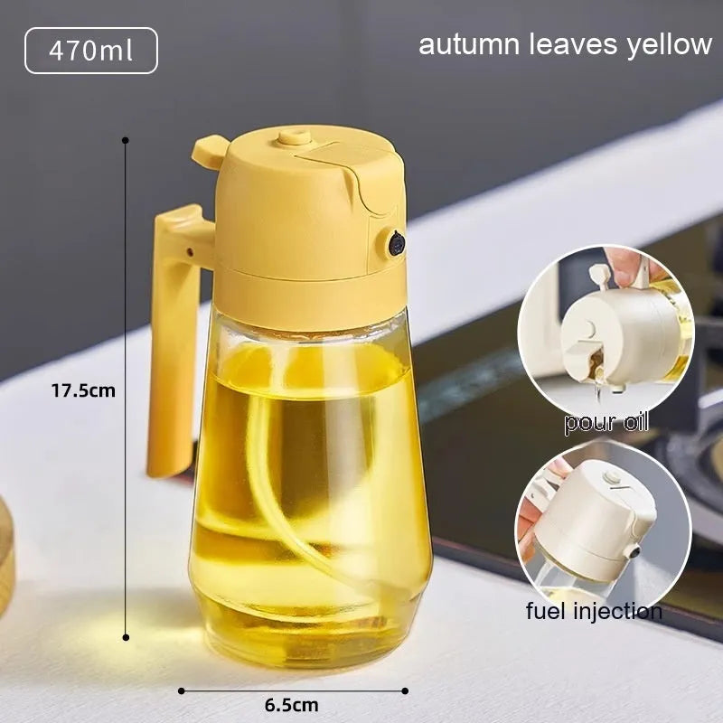 470ml glass olive oil sprayer dispenser with ergonomic handle in four colour options