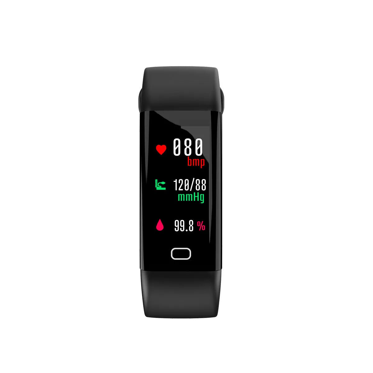 Smart band with large OLED screen and interchangeable coloured straps for fitness tracking