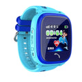 DF25 blue children's waterproof smart watch with touch screen display and silicone wristband