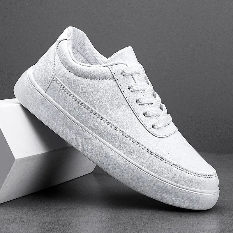 Women's leather lace-up casual flat shoes in white, silver, or gold colour