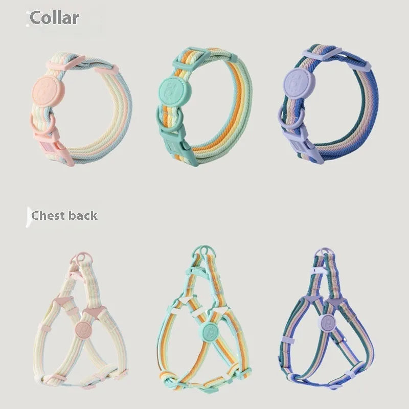 Retro record hand holding rope collar vest for small medium dogs multiple colours