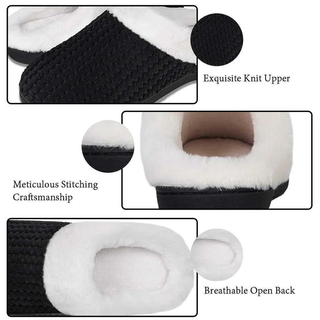 Fluffy plush unisex casual slippers in solid colour with plush upper for indoor wear