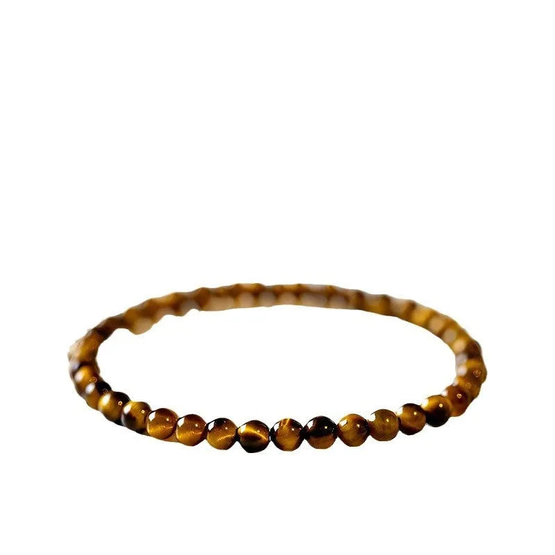 New Chinese style tigereye bracelet with geometric design and round elements in handcrafted construction