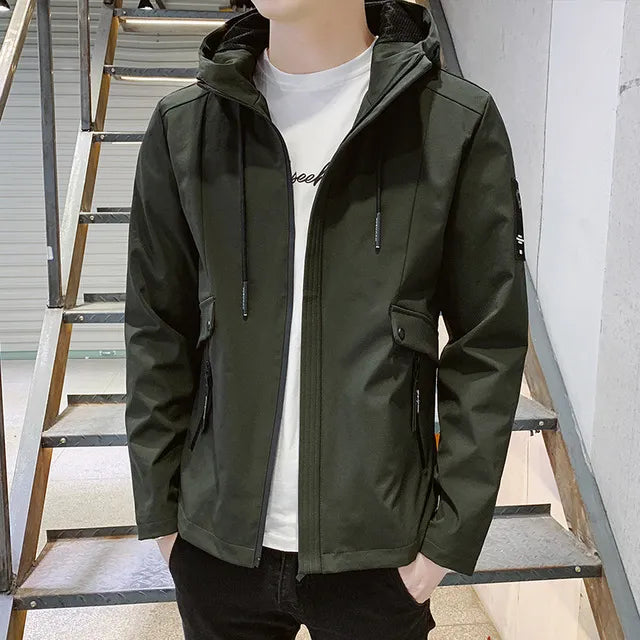 Men's jacket in chemical fibre blend, available in Black, Green, Grey colours