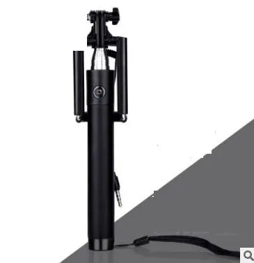 Telescopic aluminium alloy self-timer rod with line control mechanism in multiple colour options