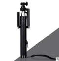 Telescopic aluminium alloy self-timer rod with line control mechanism in multiple colour options