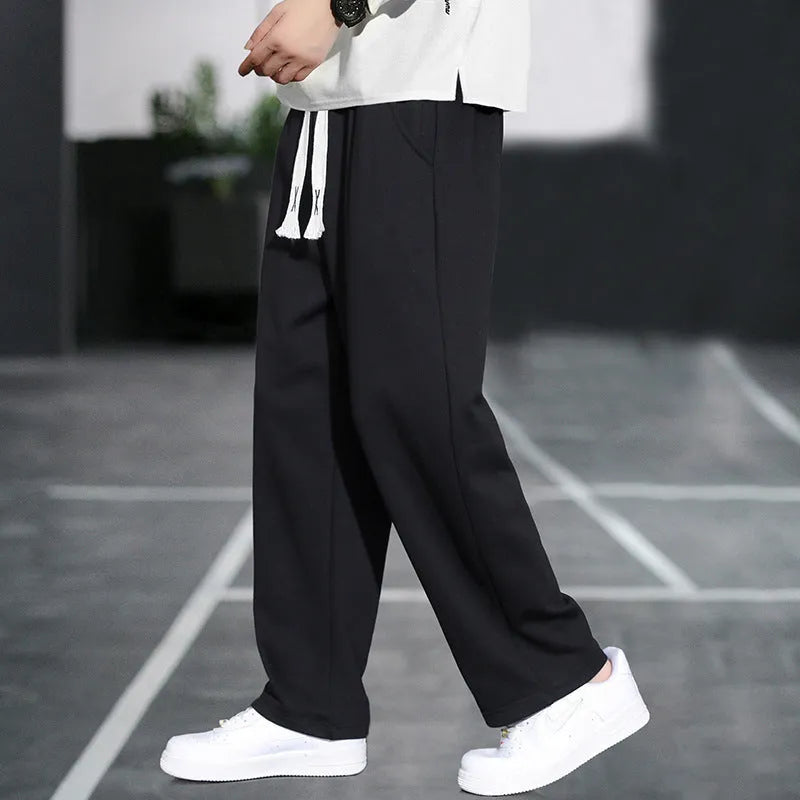 Men's high-waist casual trousers in bamboo fibre blend with multiple pockets